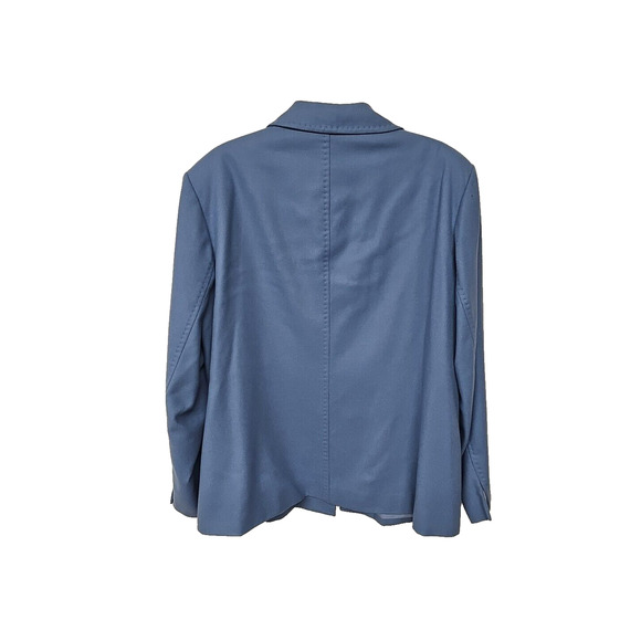 Elana Womens BLUE CASHMERE Wool Blend BLAZER Jacket Size 18 Open Front Office - Picture 4 of 6